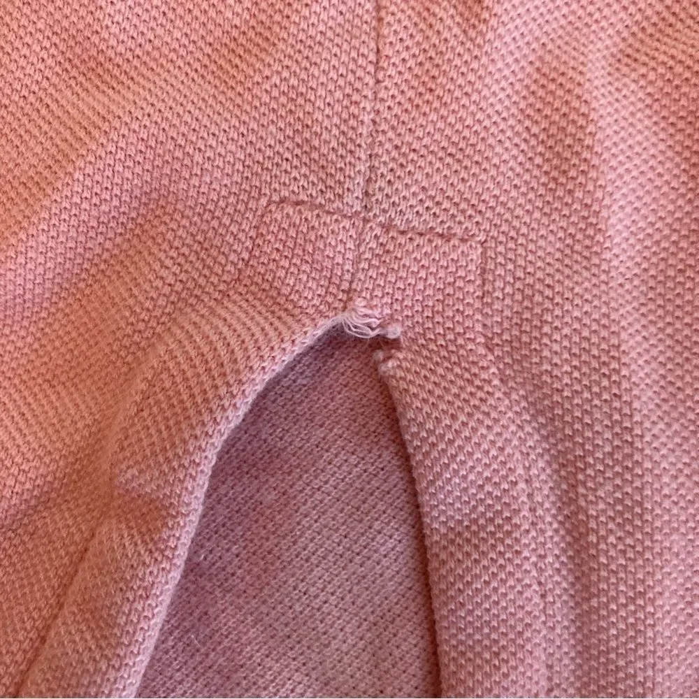 VTG Polo Ralph Lauren Men's XL Cotton Polo Shirt Pink with Turquoise Logo